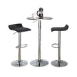 Ale - 3 Piece Bar Set Bistro Round Contemporary Adjustable Oval Footrest - Furniture Home Direct