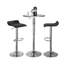 Ale - 3 Piece Bar Set Bistro Round Contemporary Adjustable Oval Footrest - Furniture Home Direct