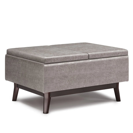 Owen - Tray Top Small Coffee Table Upholstered Storage Ottoman - Furniture Home Direct