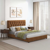 Donald - Mid-Century Modern Upholstered Platform Bed - Furniture Home Direct
