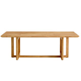 Coffee Table Solid Wood With Woven Rattan Panels Natural - Furniture Home Direct