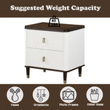 Bedroom Set Modern Wood Finish With Dark Tops White - Furniture Home Direct