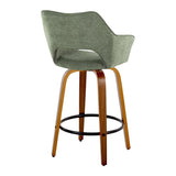 Mustang - Contemporary Fixed Height Counter Stool With Swivel With Round Footrest (Set of 2) - Furniture Home Direct