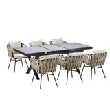 Outdoor 7 Piece DIning Set - Beige - Furniture Home Direct