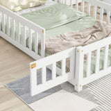 House-Shaped Headboard Floor Bed With Fence - Furniture Home Direct