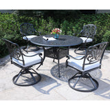 Round 48.03" Long Aluminum Dining Set With Cushions - Furniture Home Direct
