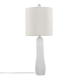 Pearl - Contemporary Table Lamp (Set of 2) - Matte White / Natural Shell - Furniture Home Direct