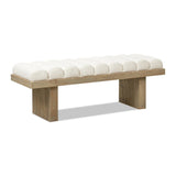 Bella - Upholstered Modern Accent Bench - Ivory White - Furniture Home Direct