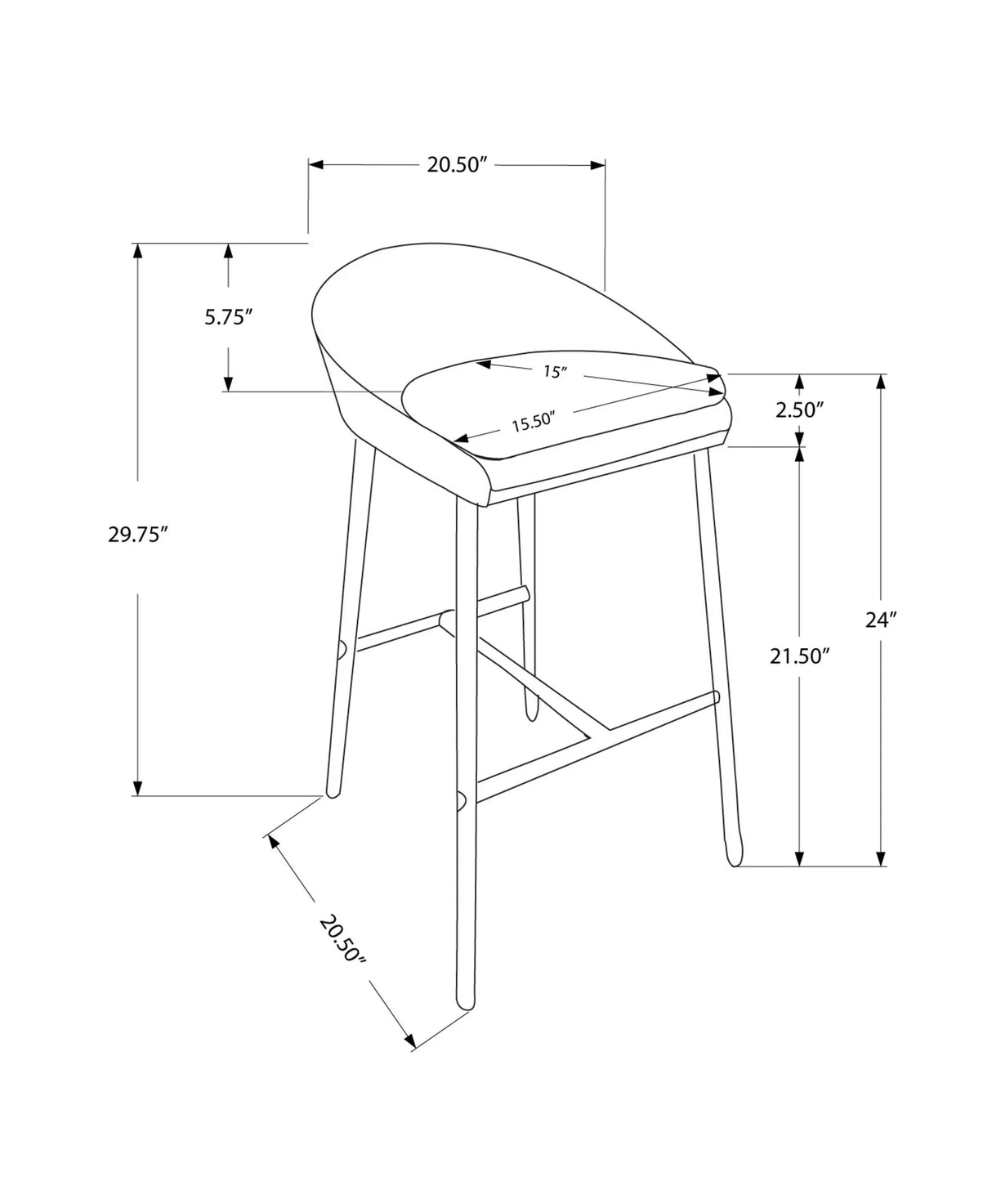 Swivel Stool Bar Height, Contemporary & Modern (Set of 2) - Furniture Home Direct