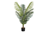 47" Tall, Artificial Plant, Palm Tree, Indoor, Faux, Fake, Floor, Greenery, Potted, Real Touch, Decorative - Green / Black - Furniture Home Direct