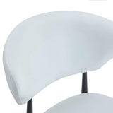 Dining Chairs Set Of 4 Modern Upholstered Metal Legs White - Furniture Home Direct
