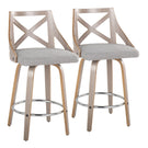 Charlotte - Farmhouse Fixed Height Counter Stool With Round Footrest (Set of 2) - Furniture Home Direct