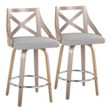 Charlotte - Farmhouse Fixed Height Counter Stool With Round Footrest (Set of 2) - Furniture Home Direct