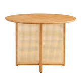 Round Dining Table Solid Wood Countryside Retro Natural - Furniture Home Direct