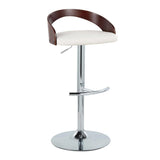 Grotto - Contemporary Adjustable Barstool & Swivel With Rounded T Footrest (Set of 2) - Furniture Home Direct