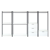 Walk-In Closet System With Metal Frame And Storage White - Furniture Home Direct