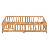 Solid Floor Bed With Door And Fence For Children - Furniture Home Direct