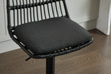 Counter Height Stools Rattan With Cushioned Seat Black - Furniture Home Direct