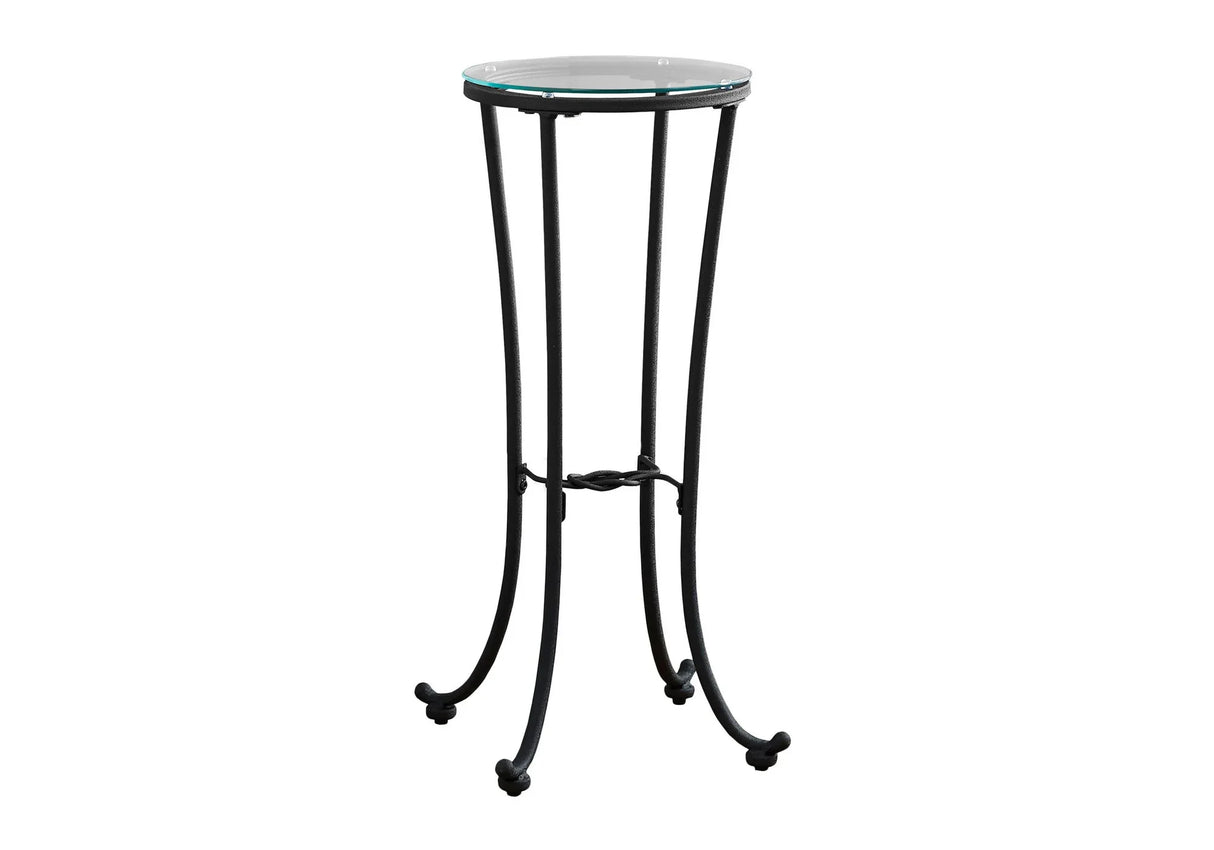 Accent Side Table, Plant Stand, Round, Contemporary & Modern - Black - Furniture Home Direct