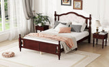Pine Wooden Bed With Upholstered Headboard And Panel Footboard, With Two Bed Rail Support Feet And Central Platform Support Feet - Furniture Home Direct