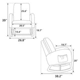 Modern Accent Rocker Armchair With Side Pocket, Upholstered High Back - Furniture Home Direct