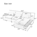 Sectional Sofa Modular With Removable Back Cushions Gray - Furniture Home Direct