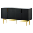 Modern Elegant 4 Door Sideboard Gold Metal Handle Buffet Cabinet For Dining Room, Living Room, Bedroom, Hallway - Furniture Home Direct