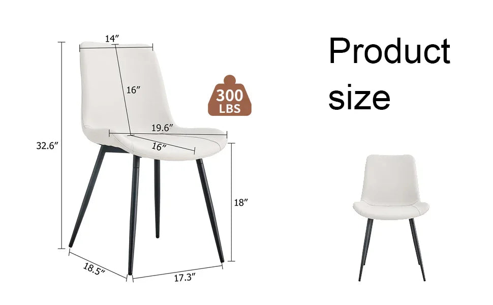 Set Of 6 White Faux Leather Dining Chairs - Furniture Home Direct