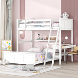 Full Over Full Bunk Bed With Desk - Furniture Home Direct