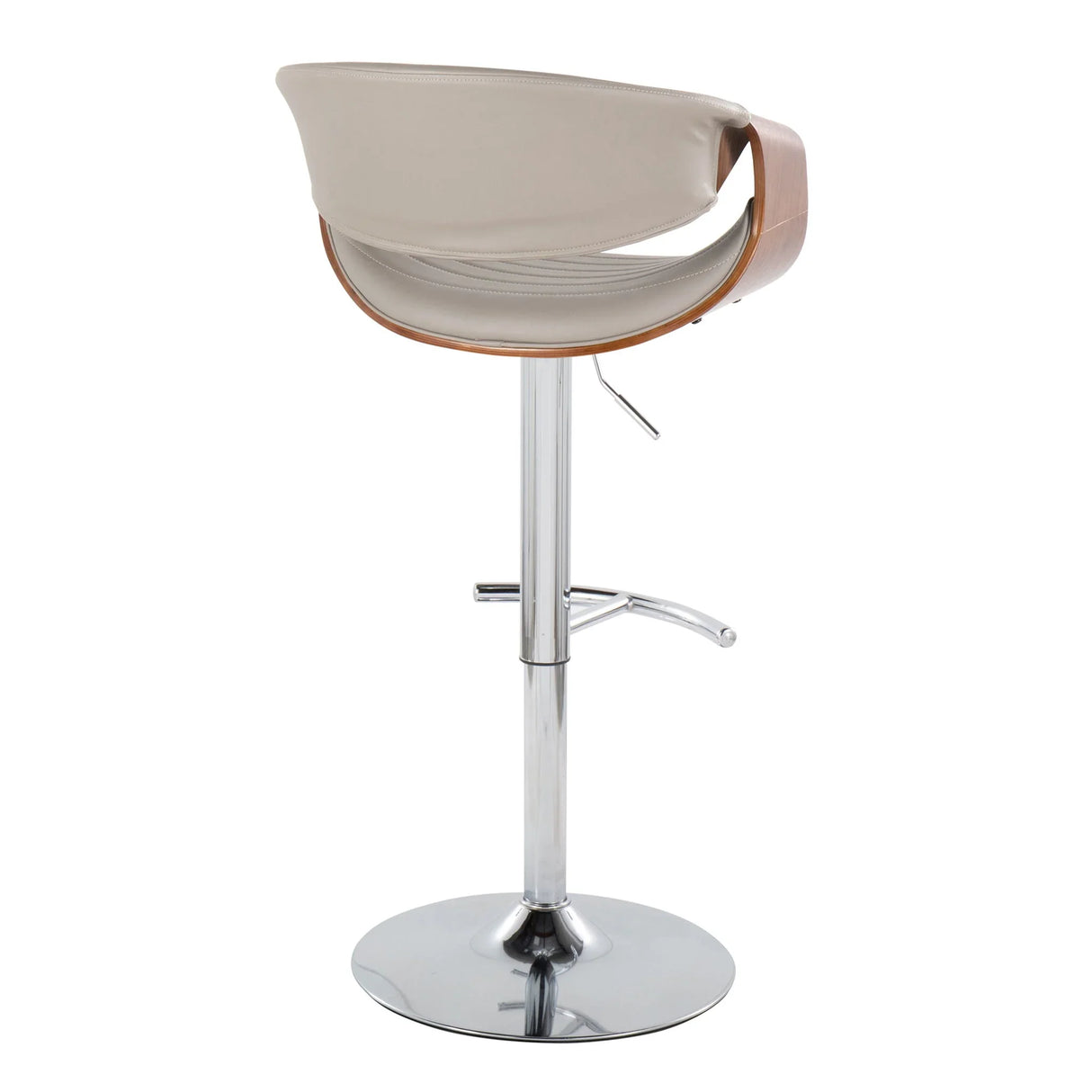 Symphony - Mid Century Modern Adjustable Barstool & Swivel With Rounded T Footrest (Set of 2) - Furniture Home Direct