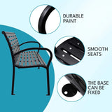 Patio Bench Steel - Black - Furniture Home Direct