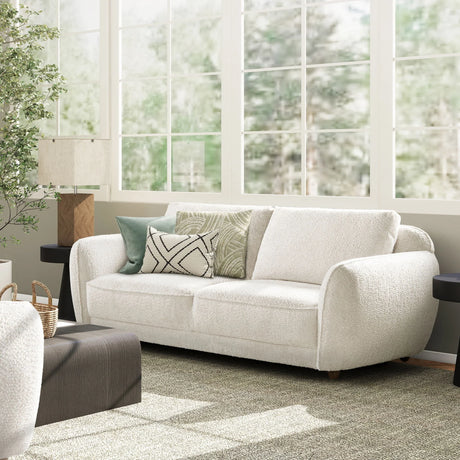 Sharon - Puffy Arm Sofa - Alpaca Off-White - Furniture Home Direct