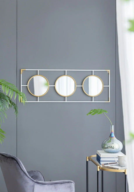 3 Mirror Piece Wall Mirror InRectangular Frame, Home Wall Decor For Bedroom Living Room - Furniture Home Direct