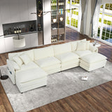 Modern Comfy Deep Seat Modular Sectional Sofa Cloud Couch With Ottoman - Furniture Home Direct
