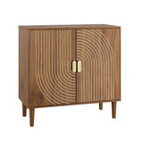 Buffet Cabinet With Line Groove Design, Sideboard Buffet Cabinet With Storage, Multifunctional Accent Cabinet For Living Room, Entryway, Hallway, Office, Kitchen - Brown - Furniture Home Direct