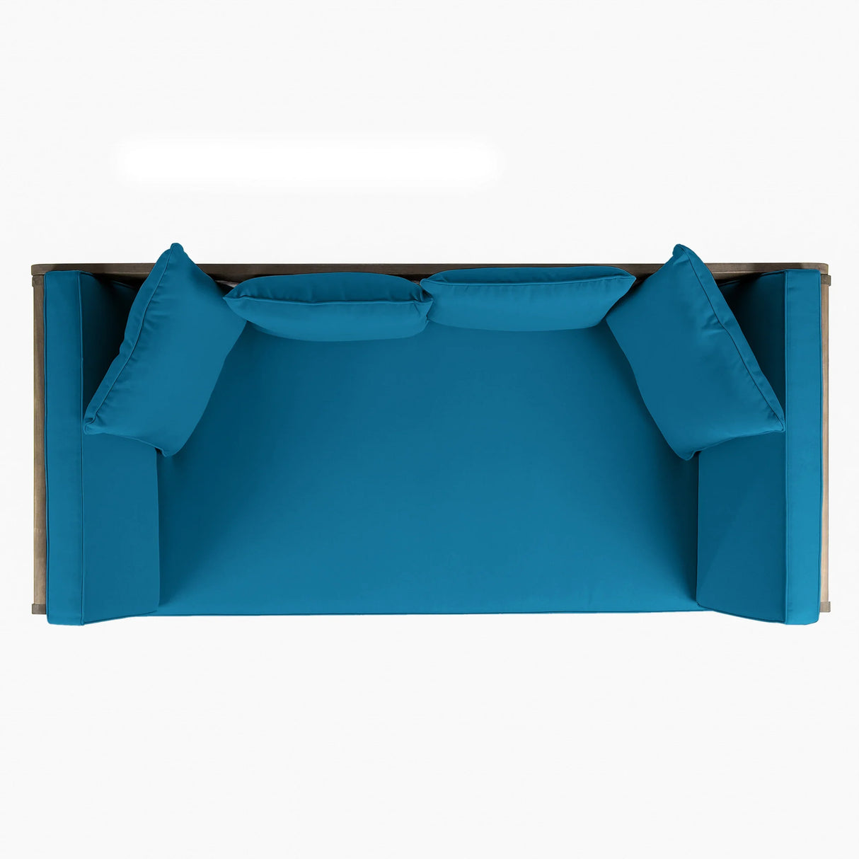 Outdoor Sofa With Wood Frame - Blue - Furniture Home Direct