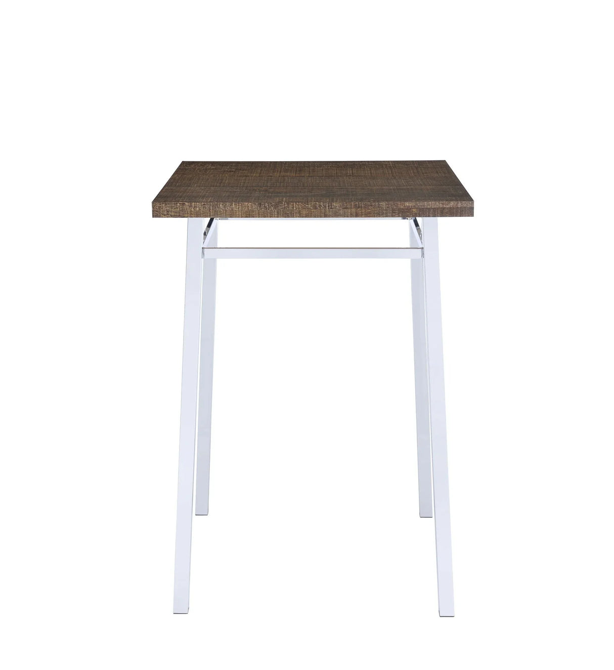 Nadia - Chrome Bar Table - Oak / White - Furniture Home Direct