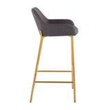 Daniella - Contemporary / Glam Fixed Height Bar Stool (Set of 2) - Furniture Home Direct