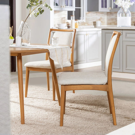 Scandi - Upholstered Dining Chair, Stain Resistant High (Set of 2) - Natural Light Brown / White Pepper - Furniture Home Direct