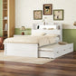 LED Platform Bed With Trundle With Storage Headboard With Drawers - Furniture Home Direct