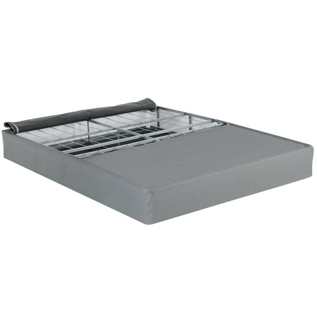 Twin XL Bed Foundation Foldable Metal Durable Frame Grey - Furniture Home Direct