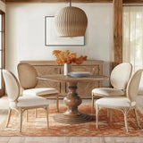 Round Pedestal Dining Table - Walnut - Furniture Home Direct