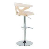 Gardenia - Contemporary Adjustable Barstool & Swivel, Rounded T Footrest (Set of 2) - Furniture Home Direct