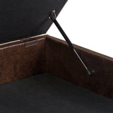 Owen - Square Coffee Table Storage Ottoman - Distressed Chestnut Brown - Furniture Home Direct