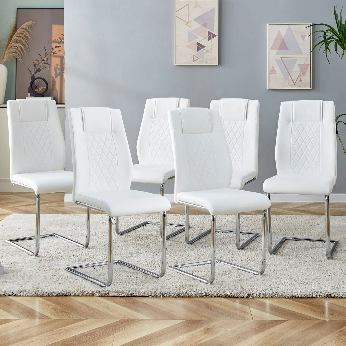 Modern Dining Chairs With Padded Seat, Metal Legs - Furniture Home Direct