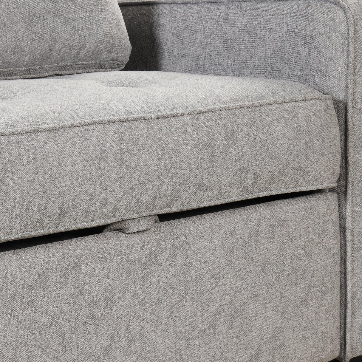 66.5" Upholstered Loveseat With Pull Out Bed, Two Throw Pillows, Dual USB Charging Port and Adjustable Backrest - Light Gray - Furniture Home Direct
