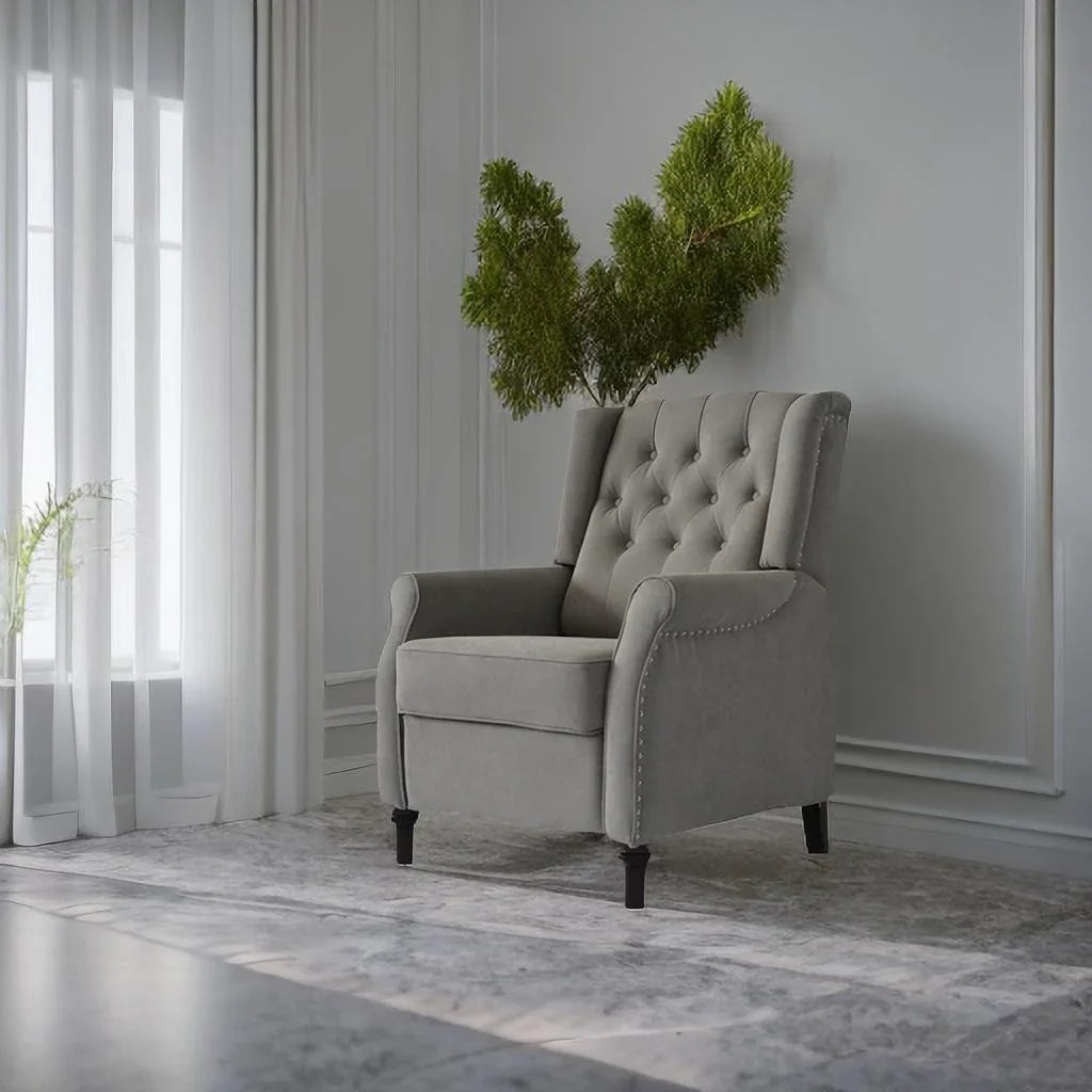 Brand New Recliner Sofa Cozy Soft Living Room Sofa Chair - Light Gray - Furniture Home Direct