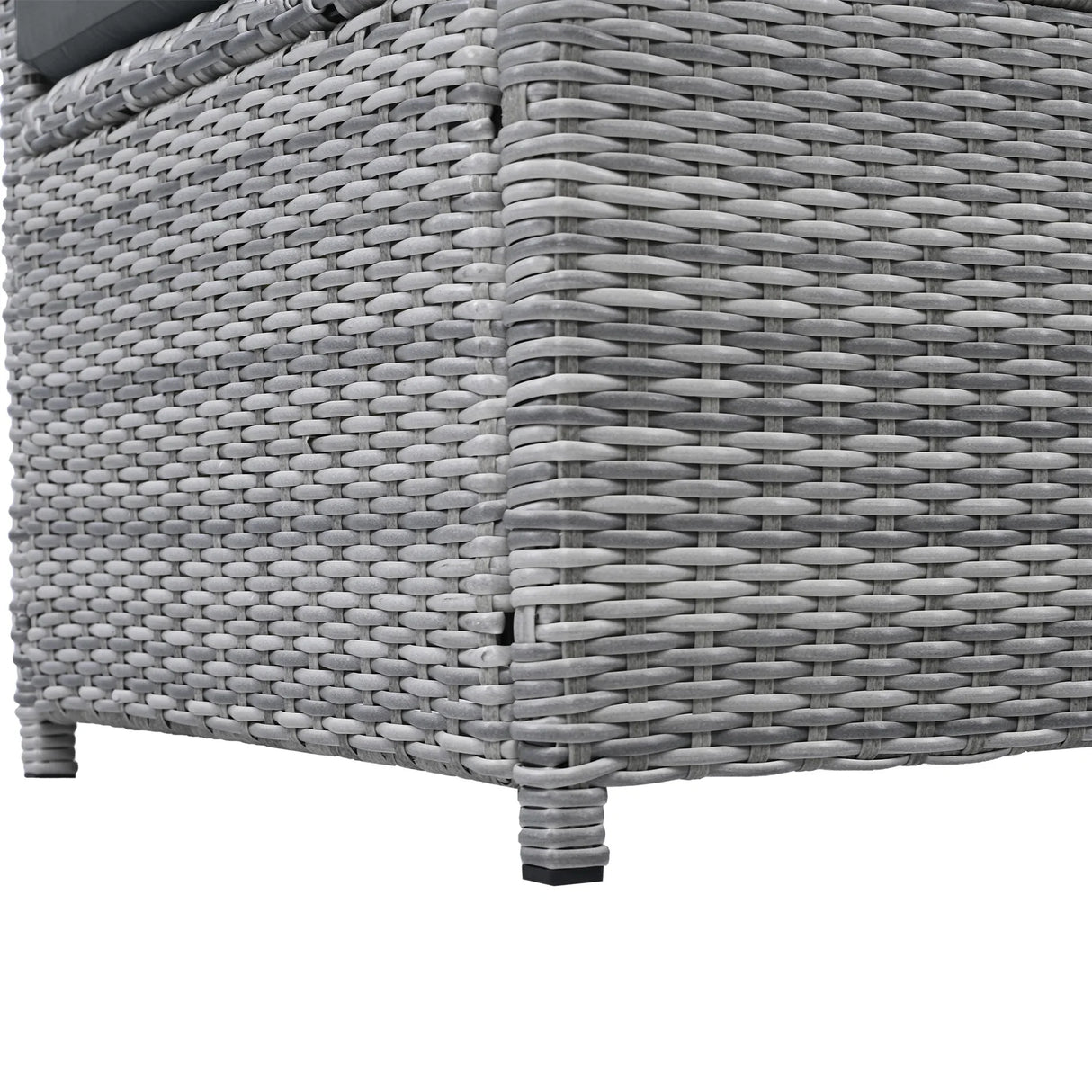 6 Piece Patio Set With An Adjustable Table, Recliners With Extendable Side Tables, And 2 Ottomans - Gray - Furniture Home Direct