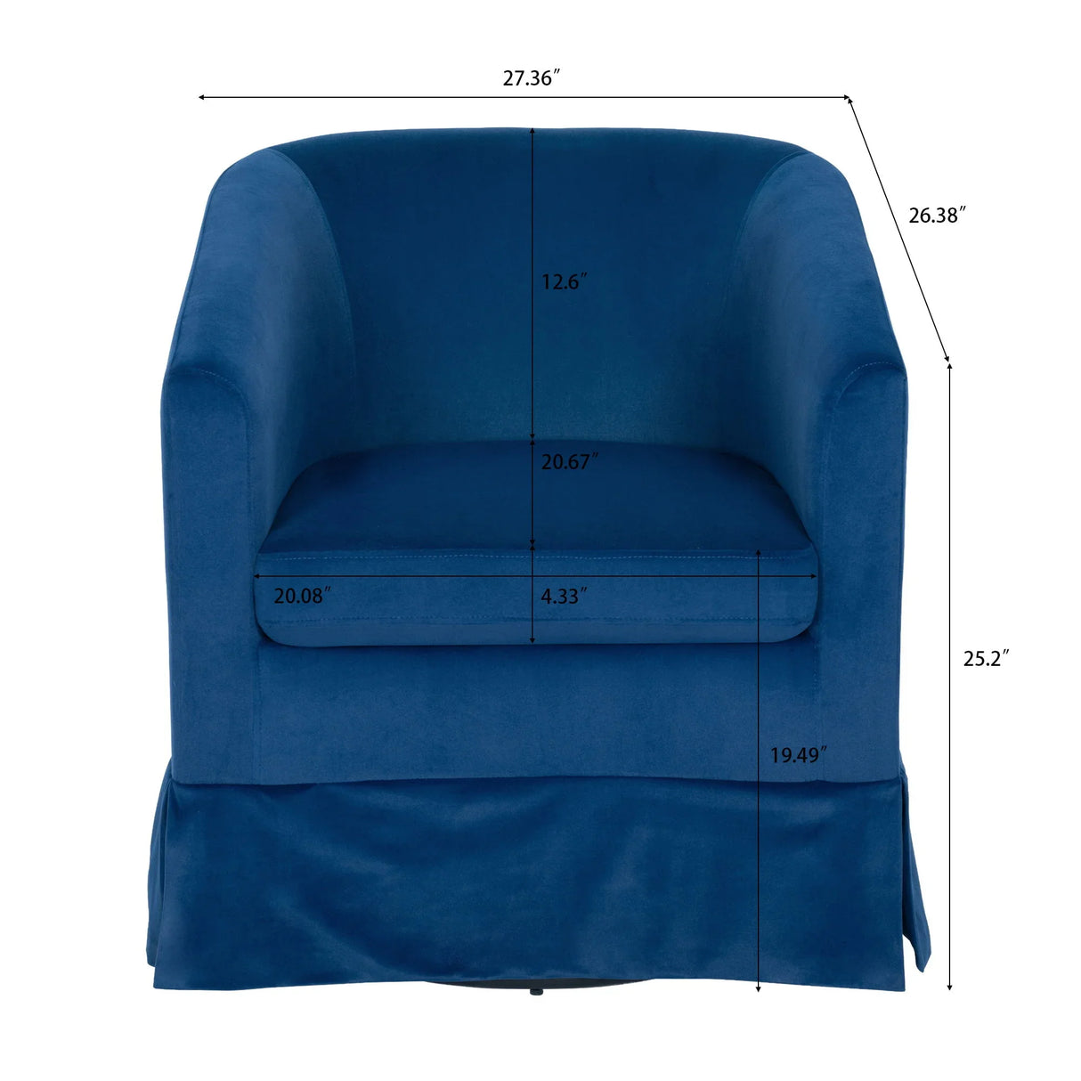 27.36" Wide Swivel Chair - Furniture Home Direct