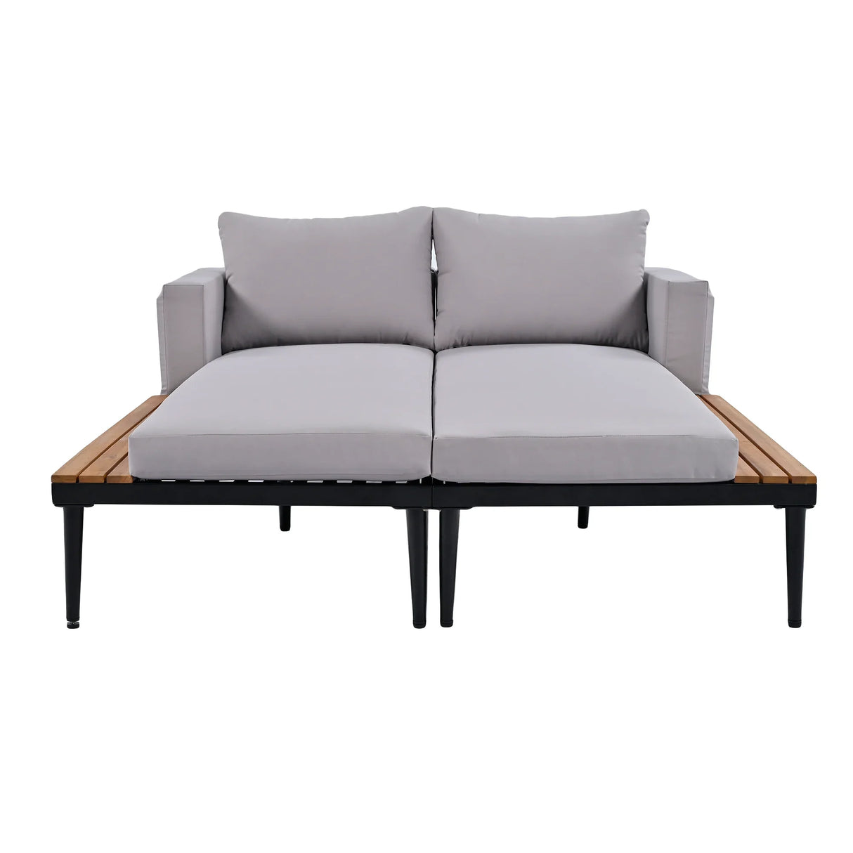 Outdoor Sectional Sofa With Chaise All Weather Gray - Furniture Home Direct
